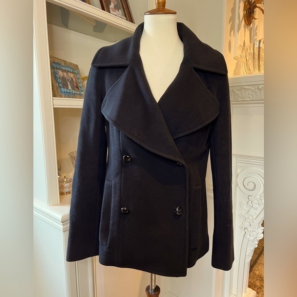 JOSEPH Black wool & cashmere modern pea coat size IT 40 or US 8 EUC - Picture 1 of 10
